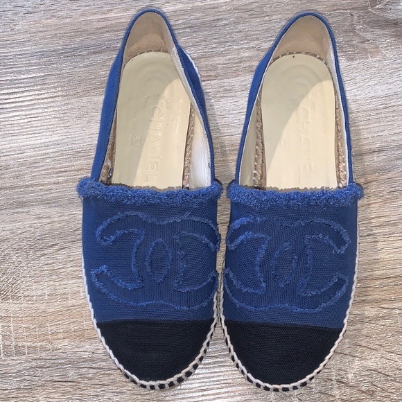 CHANEL Navy and Black Espadrilles - Picture 1 of 11